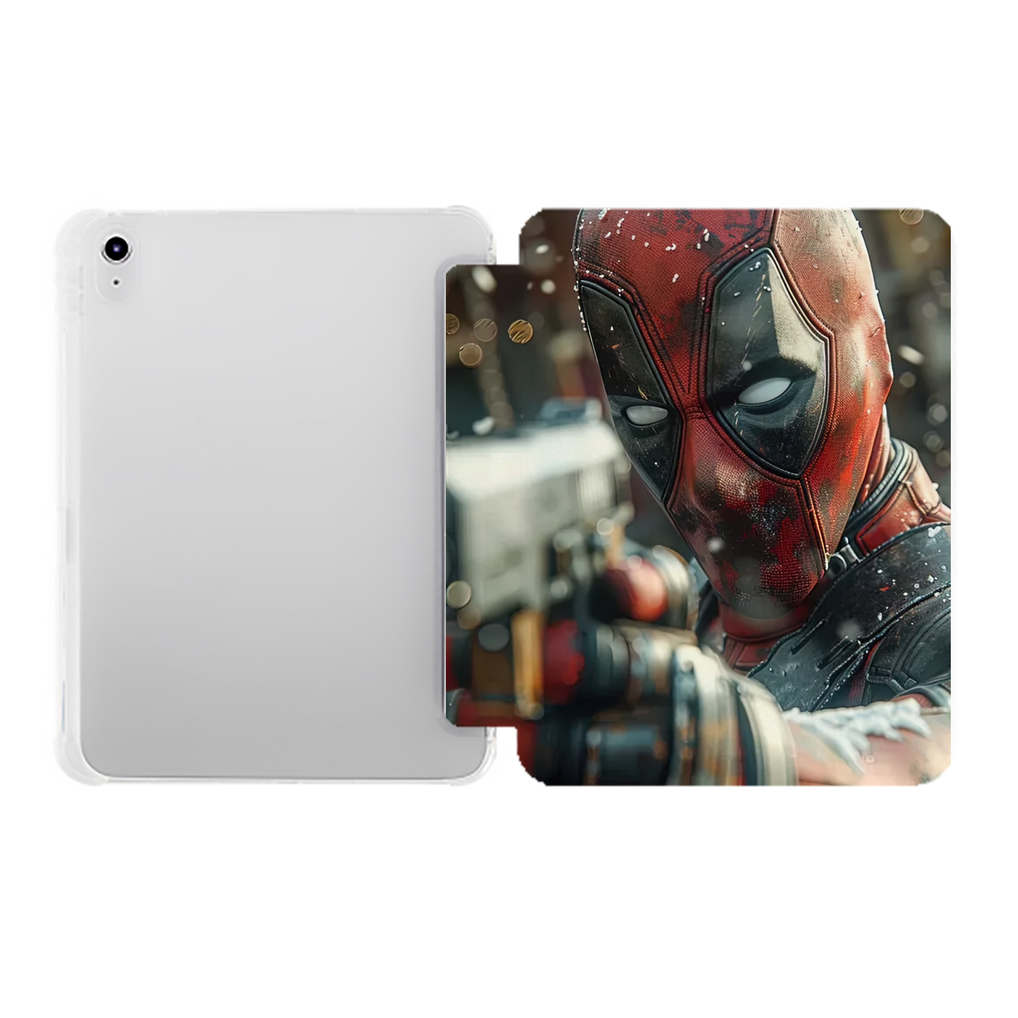 （画像用） Deadpool デッドプール IPad ケース ペン収納付き 三つ折りスタンド PUレザー×シリコン 対応機種9.5/10.5/10.9インチ